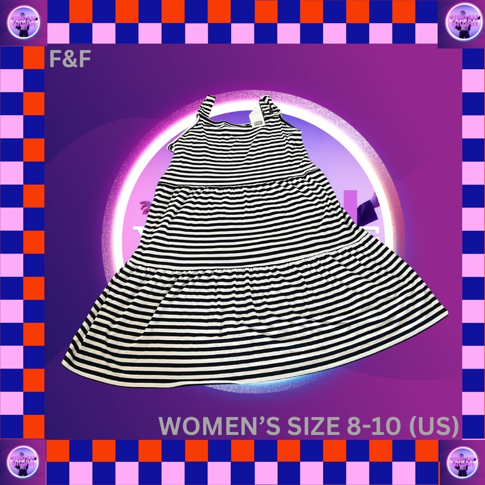 F&F Black and White Striped Dress